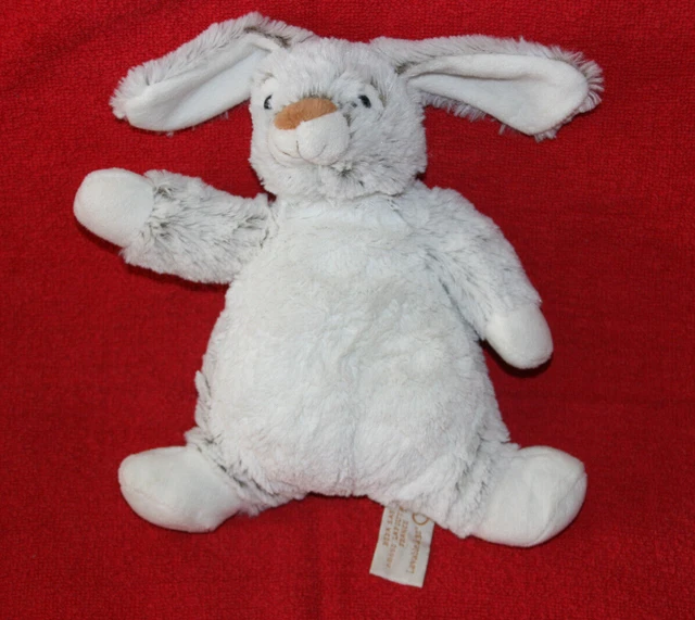 Roda Rodadou Doudou Peluche Lapin Gris Chine Blanc Nez Marron 23 Cm Etat Neuf