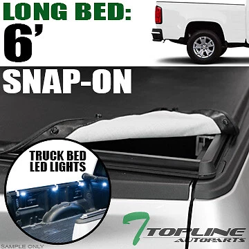 Topline For 2015-2022 Colorado/Canyon 6' Bed Hidden Snap Tonneau Cover+LED Light