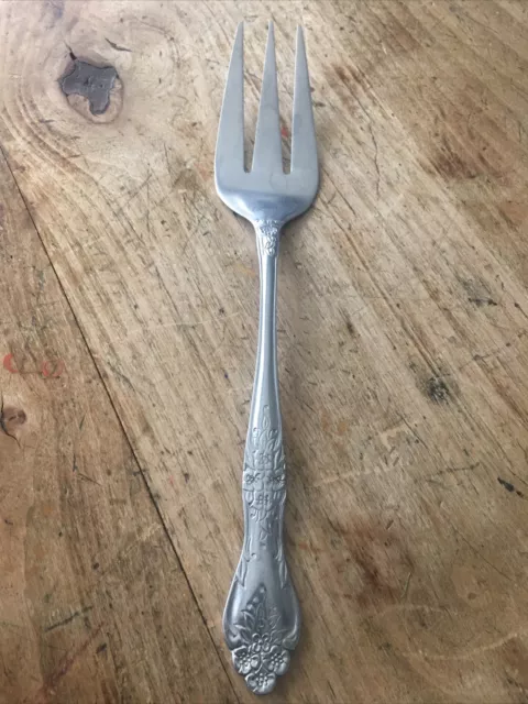 1 Rogers Korea Rose Design Meat Fork Hostess Serving Stainless