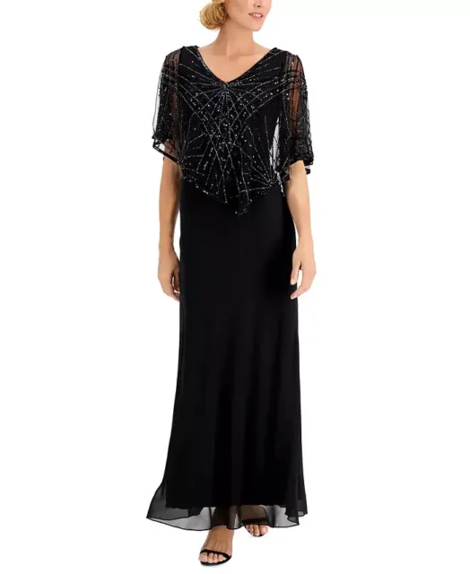 J Kara Embellished-Overlay Gown MSRP $289 Size 6 # 14A 1585 Blm