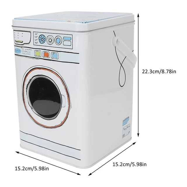 Detergent Canister Decor Display Laundry Powder Box Blue Good Sealing Metal