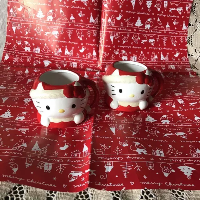 Noël Santa Kitty Mug Tasse En Céramique Ensemble De 2