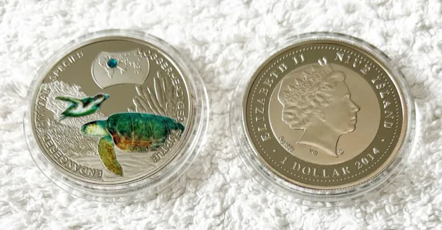 Rare Niue Endangered Turtle .999 Silver Layered Coin - Add to Your Collection!