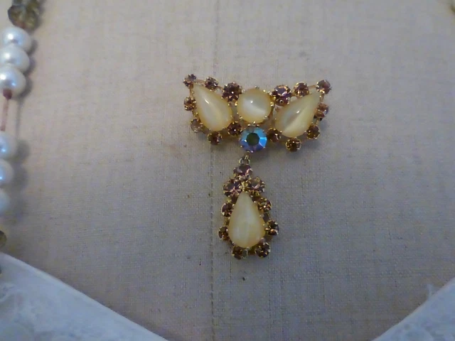 Broche Cigale Art Déco - Marcasite Et Bakélite Dorée, Vintage, Occasion