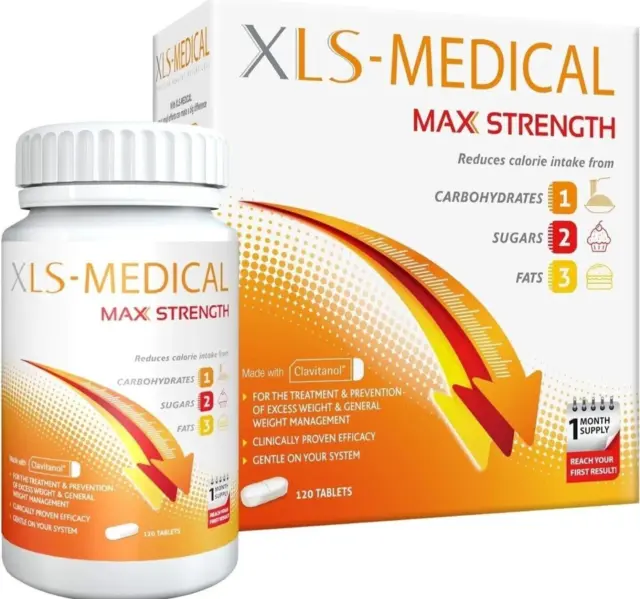 Xls Medical Max Strength 120 Weight Loss Tablets 1 Month Supply - Long Exp