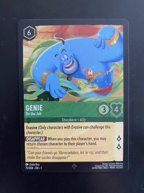 Disney Lorcana Tcg The First Chapter: Foil Super Rare Card: Genie - On The Job