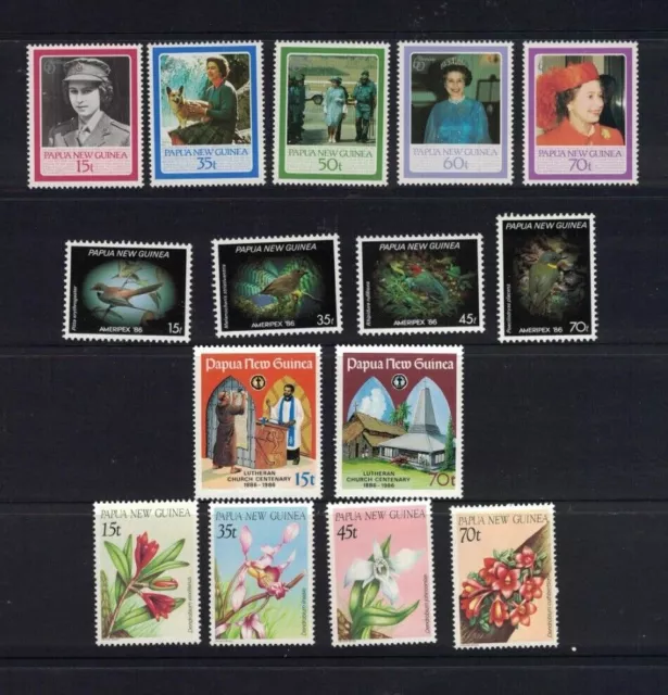 MPNG96) Papua New Guinea 1986 Stamp Sets MUH