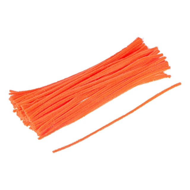 Pipa Pulitori Ciniglia Steli 30cm/12 Pollici,Chiaro Arancione 200pz