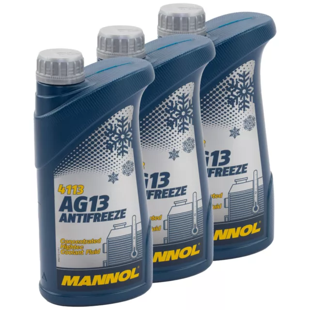 Kühlerfrostschutz Konzentrat MANNOL AG13 -40°C 3x 1 Liter grün Frostschutz