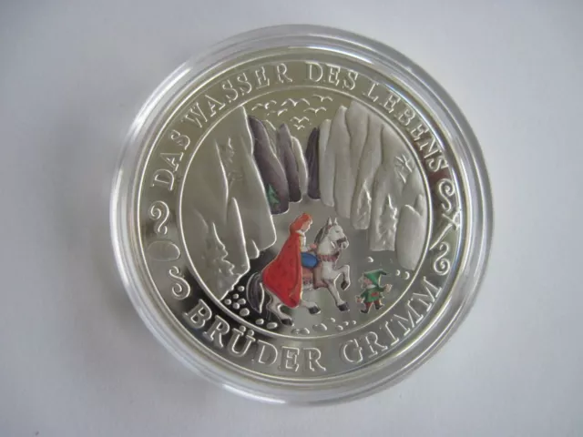 Medaille 333er Silber Märchen Gebrüder Grimm mit Zertifikat "Wasser des Lebens"