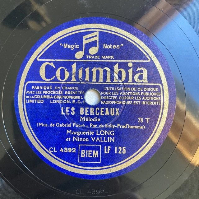 78 rpm N. Vallin Les Berceaux G. Thill Apres Un Rêve Lf125