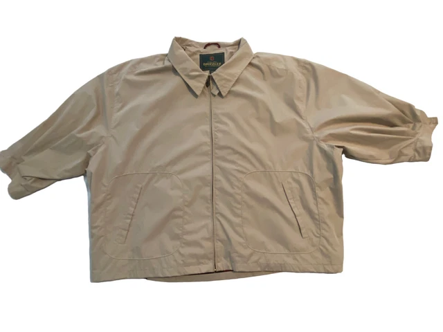 Drizzler By McGregor Tan Golf jacket Full Zip Vented Back Beige Men 5XB Vtg EUC