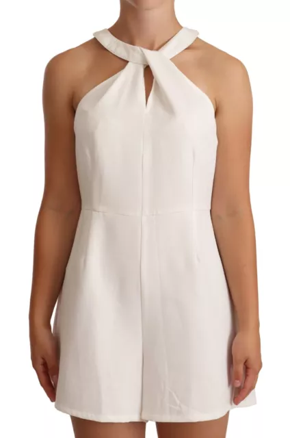 KOCCA Dress Romper White Polyester Sleeveless Halter Mini IT42/US8/M RRP $200