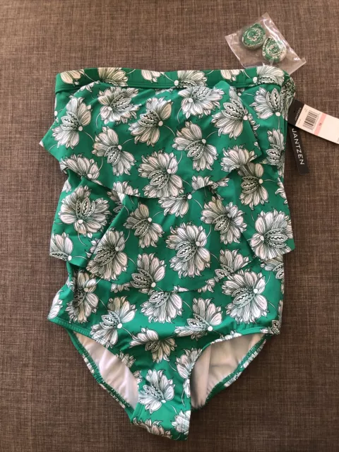 Jantzen Multicolor Ruffles One Piece Swim Suit Size 10 NEW MSRP: $98