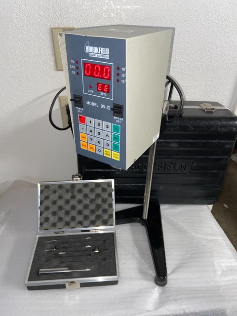 Brookfield DV-II / LVTDV-II Digital Viscometer with Stand / Case / Spindles