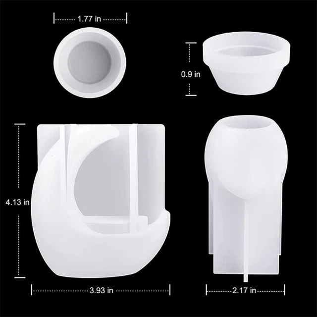 1 Set candlestick resin Silikon Kristall Epoxy Mond Förmigen Kerze Tasse Leuchte 2