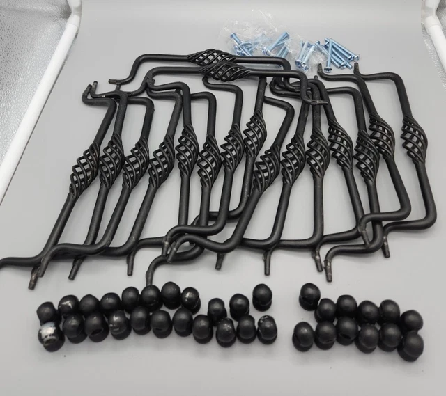 Lot 17 Black Wrought Iron Birdcage Twisted Pulls Cabinet Handles Hardware 6.5"