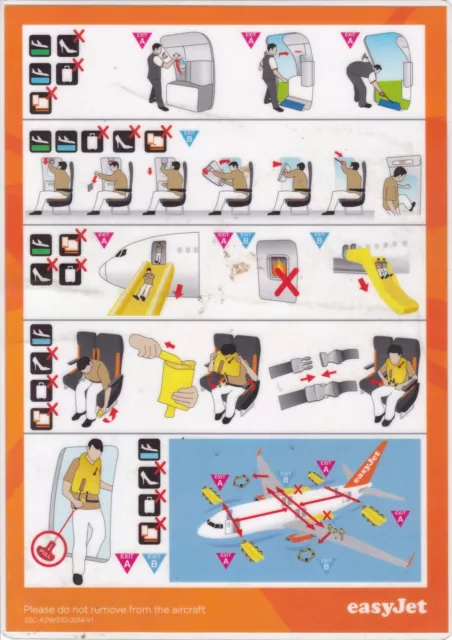 Easyjet (Uk) - Airbus A319/320 - 2014 - Safety Card - Consignes De Securite 2