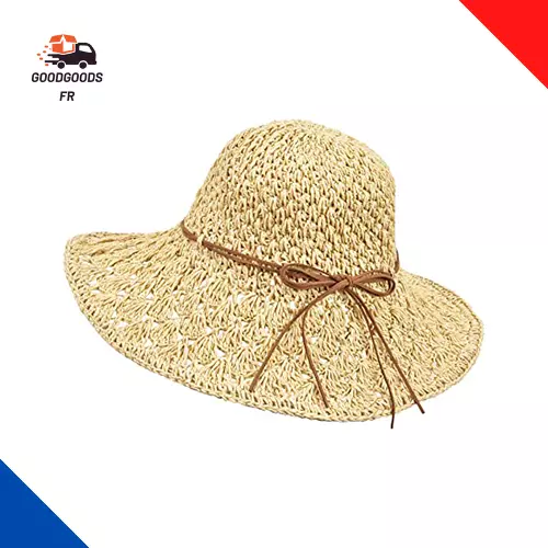 Chapeau De Paille Pliable Femme Anti-Uv, Dame Paille Panama