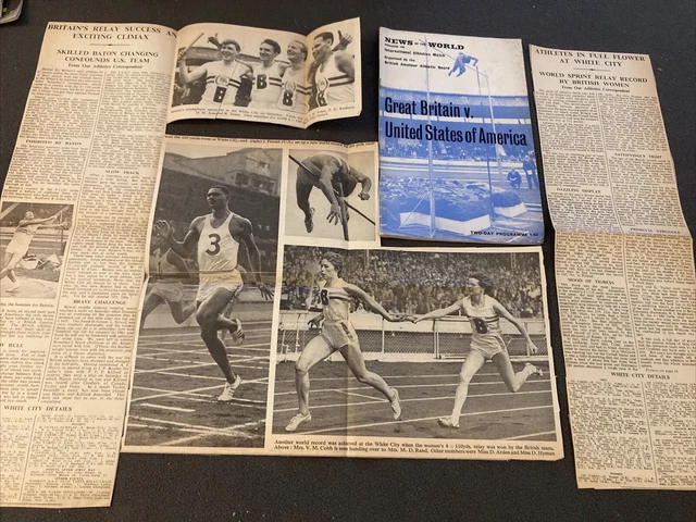 1963 Athletics Programme GREAT BRITAIN V USA MARY RAND RECORD MONDIALE + Tagli