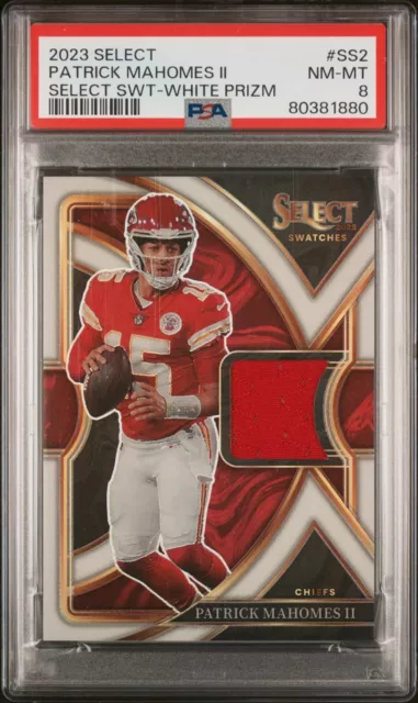 2022 Select Patrick Mahomes II - #SS2 - SWATCHES White Patch Prizm #/75 PSA 8 📈