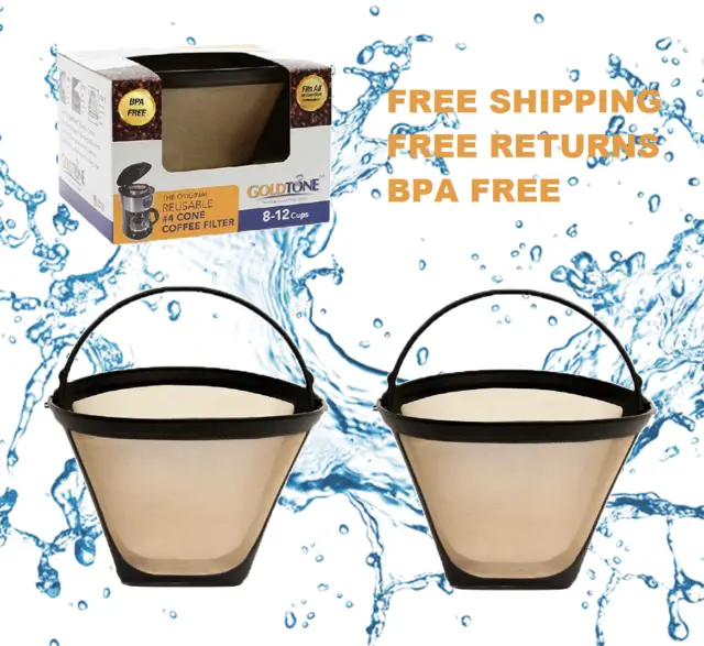 Goldtone Brand Reusable 8-12 Cup Basket Filter Fits Black & Decker Coffee Machines and Brewers. replaces Your Black+decker Reusable