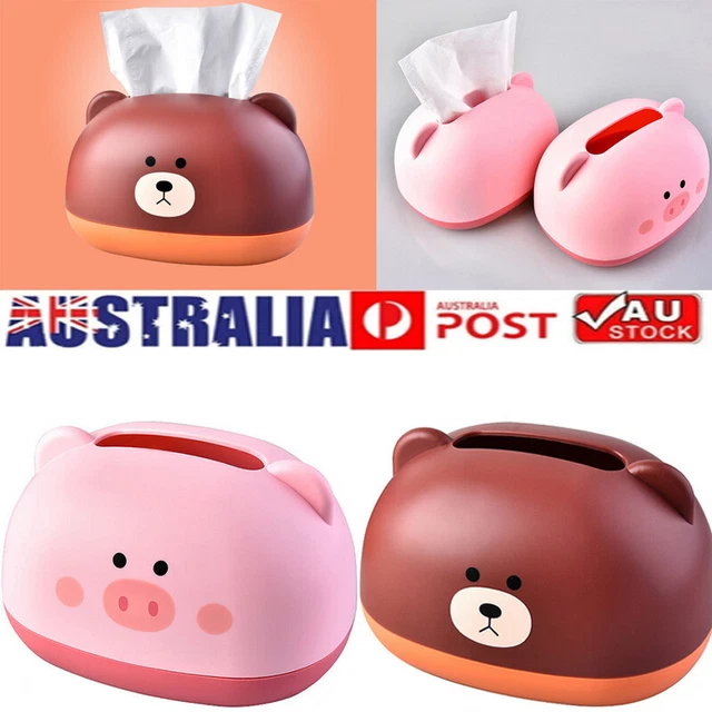 Cartoon Tissue Box Dispenser Paper Storage Holder Napkin Case Organizer Bathroom