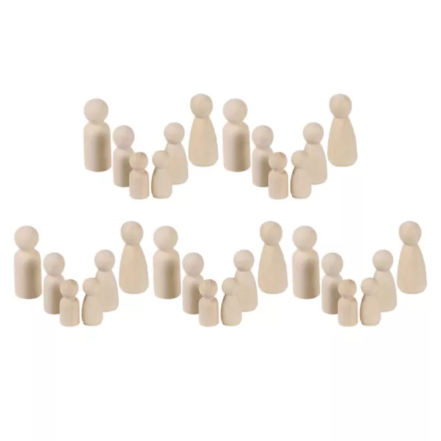 DIY Wooden Peg Dolls Kit of 30 for Crafting and Personalizing