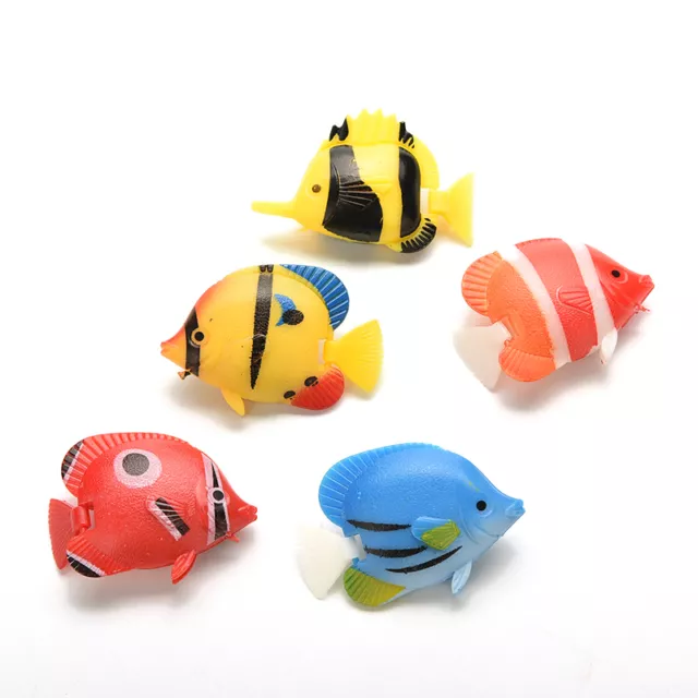 5pcs Aquarium Tank Plastic Artificial Swimming Fake Fish Ornament Decoration 2