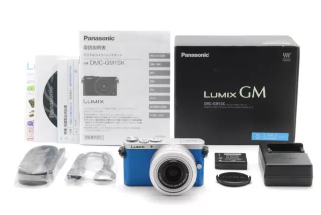 [TOP MINT in Box] Panasonic Lumix DMC-GM1SK-A Blue Lens Kit Digital Camera JAPAN