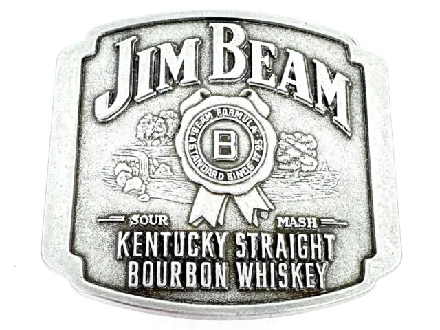 2008 JIM BEAM Kentucky Straight Bourbon Whiskey Pewter Belt Buckle $10. ...