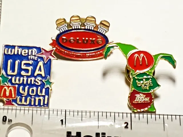 McDonald's Restaurant Crew Lapel Pins Lot of 3 (04) (040623)