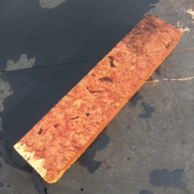 Losas madera exótica madera burl ambyna espacios en blanco empuñaduras para pistola mango de cuchillo de bloque