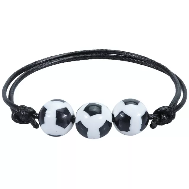 5 pz braccialetto calcio-tennis-rugby perline sportive regolabile bracciale palla