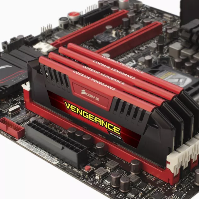 Corsair VENGEANCE Pro 32GB 16GB 8GB 4G DDR3 2400MHz OC PC3-19200U RAM LOT Red AB