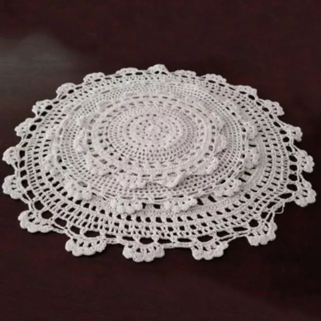 UK! Tablecloth Handmade Crochet Lace Cotton Placemat Table Cloth Doily Cover Pad