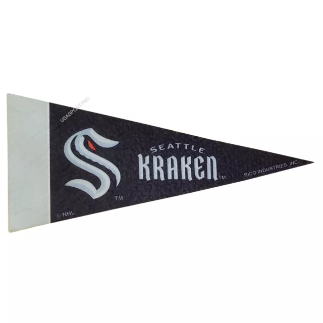Rico Industries NHL Seattle Kraken Mini Pennant, New NHL Expansion Team for 2021, Size 4 x 9 | Collectible Supplies