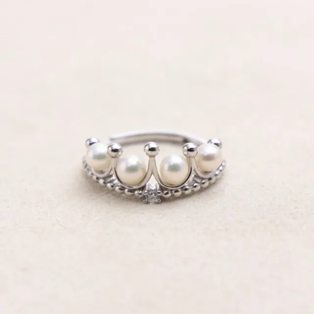 New Vintage Design Pearl Ring 14K Gold Filled Crown Many Real Natural JewelK_