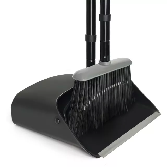 Broom and Dustpan Set Long Handle Soft Bristles Stand Up Store for Home Kitchen 3