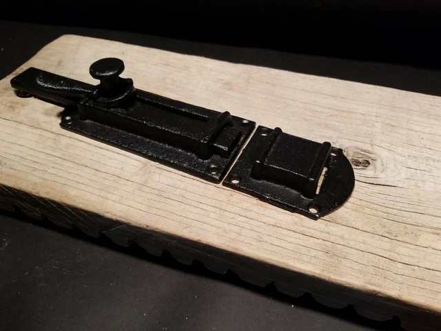 Antique Vintage Style Cast Iron Door Gate Slide Lock Latch 9