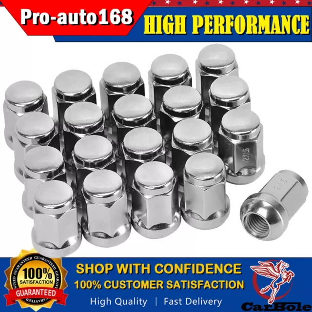 Set of 20 Lug Nuts Bulge Acorn 12x1.5 Chrome Wheel Nut for Chrysler Town Country