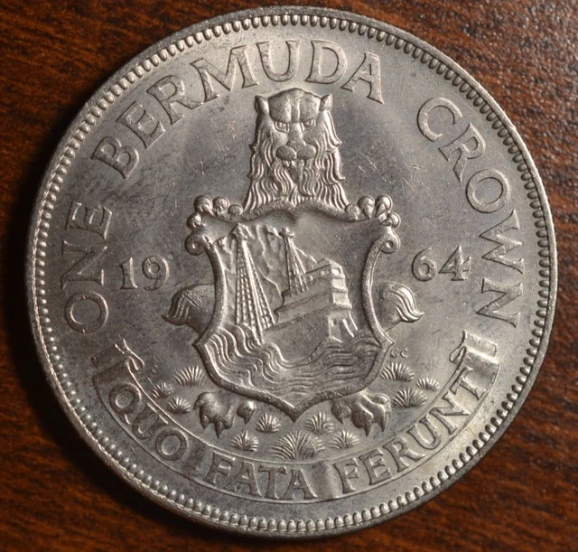 1964 Bermuda Crown Silver UNC BU K4342