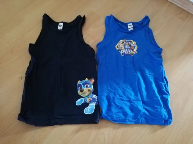 2 Unterhemden, U-Hemden, Gr. 134/140, Paw Patrol Power, C&A, wie neu, blau Junge
