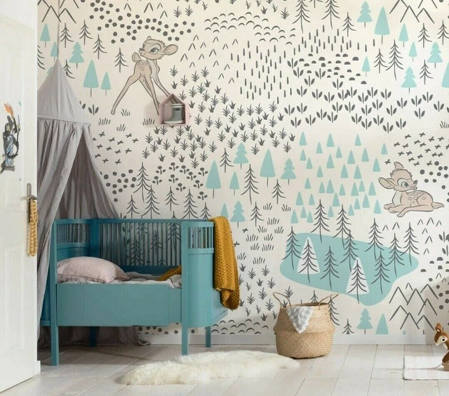 Bebé Dormitorio Disney Papel Pintado Foto Mural Pared 399x279cm Guardería Bambi