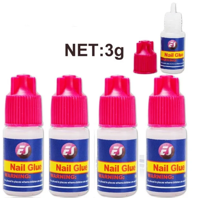 3x 3G Nail Glue Strong Clear Adhesive Acrylic False Nails Tips Art (Pack of 3)