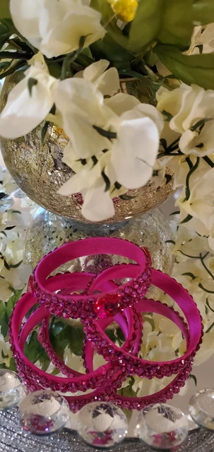 Ballroom Dance Jewelry Set of 3 Bracelets Fuchsia Pink
