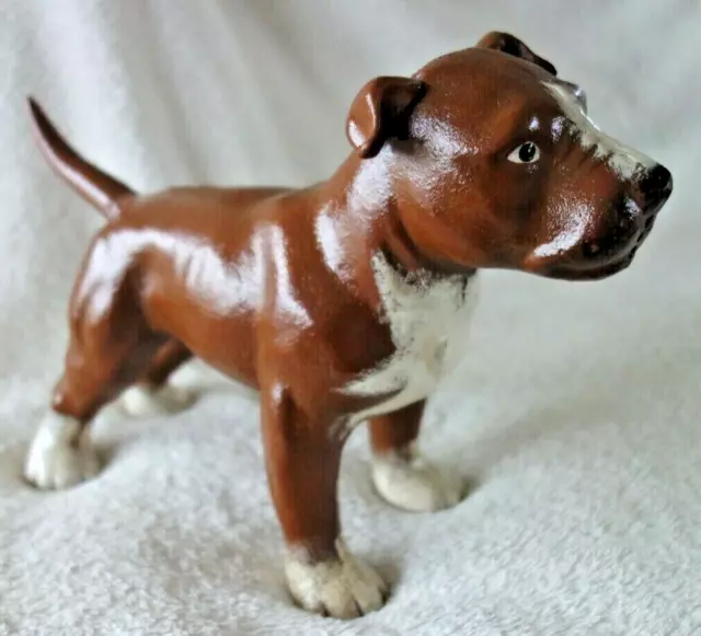 Hund Staffordshire Terrier Haus Garten Schweres Gußeisen 26x18cm Retro NEU KL-93