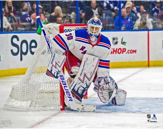 Henrik Lundqvist New York Rangers Unsigned White Jersey in Net 11" x 14" Photo