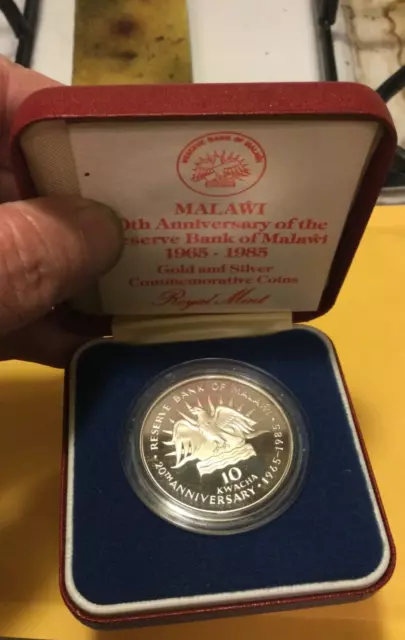 Malawi 10 Kwacha 1985 Boxed with COA Rare Silver Proof