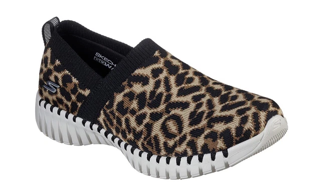 Skechers go discount walk leopard shoes